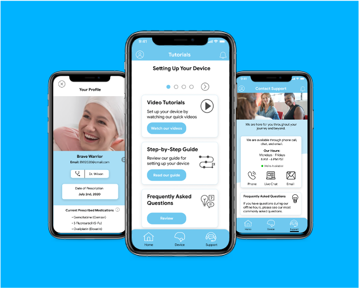 Cooler Heads iOS app for scalp cooling during chemotherapy