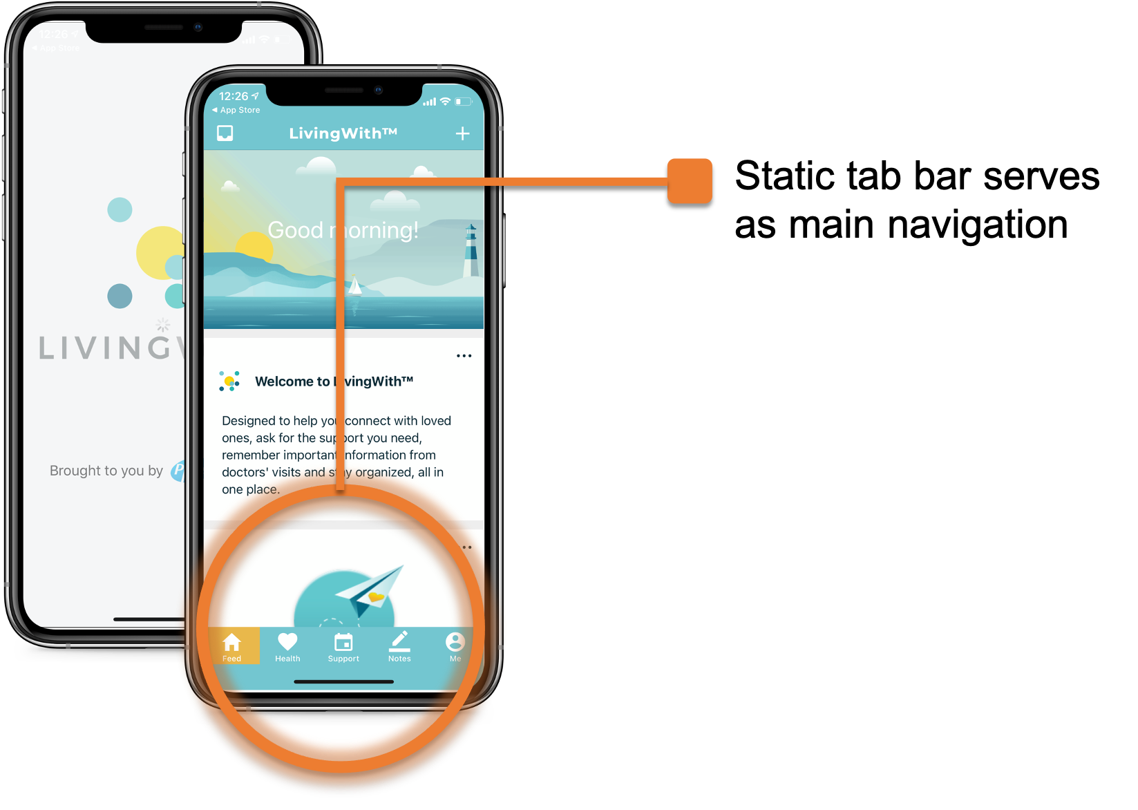 Static tab bar navigation pattern