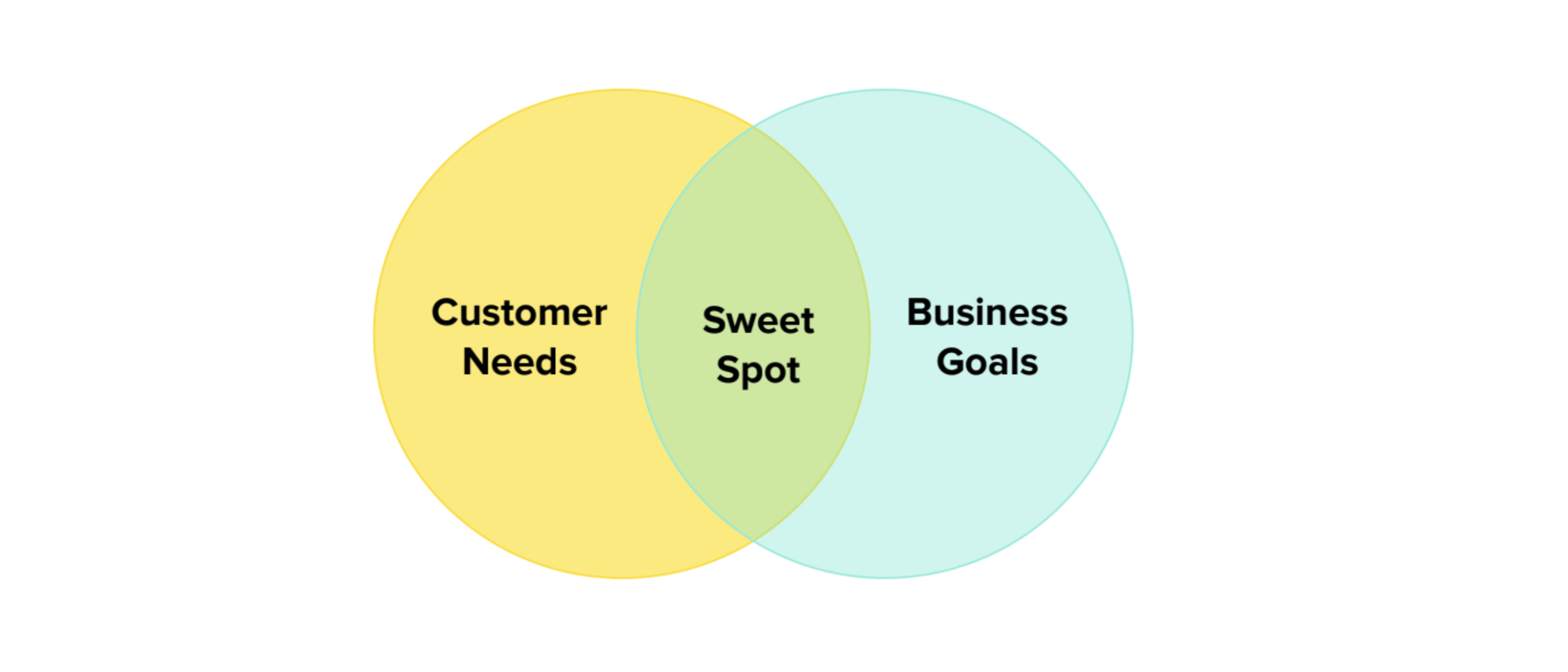 The overlap between user needs and business goals